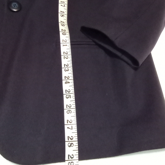 100% Pure Wool Sag Harbor Fully Lined Dark Purple Women's Blazer Size 16P - Picture 11 of 11